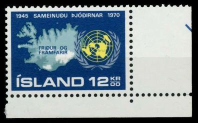 ISLAND Nr 449 postfrisch ECKE-URE X91A32E