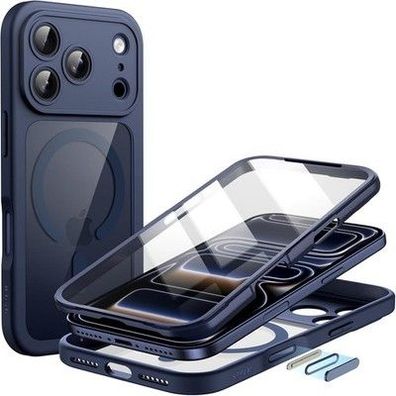 JETech Hülle für iPhone 17 Pro Max 6,9 Zoll mit Eingebaut Gehärtetem Glas, Blau