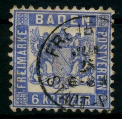 BADEN Ausgaben VON 1862 - 1866 Nr 19a gestempelt X6BBF7A