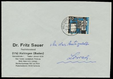 BRD 1957 Nr 273 BRIEF EF X794CA6