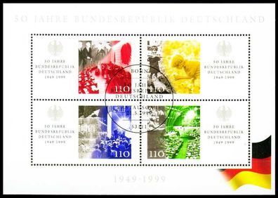 BRD BUND BLOCK Kleinbogen 1999 Block 49-ESST-BO S53CCC6