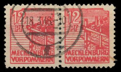 SBZ Mecklbrg VORP. Nr 36yb I + II gestempelt WAAGR PAAR X81004E