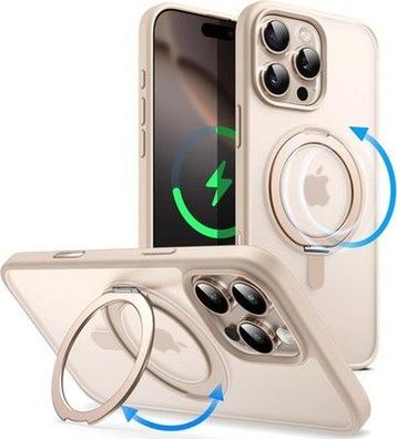 JETech 360 Grad Drehbare Ring Hülle für iPhone 16 Pro 6,3 Zoll, für MagSafe
