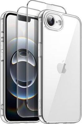 JETech 3 in 1 Hülle für iPhone 16e 6,1 Zoll 2025 mit 2 Stück Gehärtetes Glas