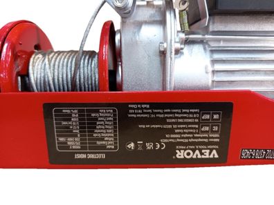 VEVOR Elektrische Seilwinde Defekt 230V 250kg 12m Seilzug 510W Motorwinde