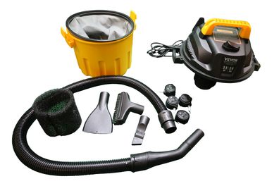 VEVOR Nass-Trockensauger 10 L 800W Werkstattsauger mit Zubehör und Rollen