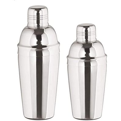 Tom Fox Cocktail Shaker 3-teilig Edelstahl mit Sieb 750 ml hochglanzpoliert
