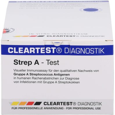 Cleartest Strep A Kassettentest 20er Pack Antigen Schnelltest Streptokokken