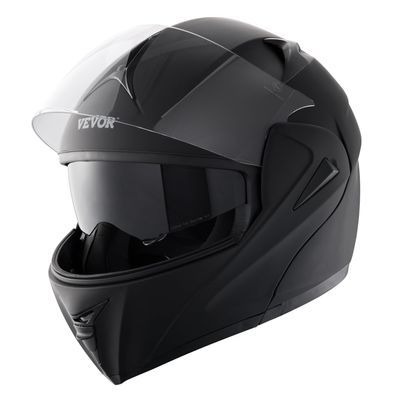 VEVOR Motorradhelm ohne Maske ABS mit Wechselglas Größe XL ECE-gepréft Schwarz