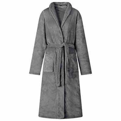vidaXL Bademantel ohne Kapuze Dunkelgrau XXXL Flanell