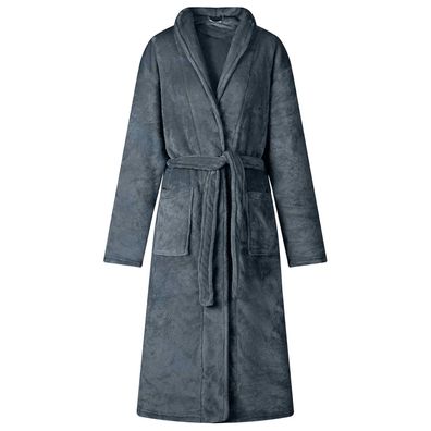 vidaXL Bademantel ohne Kapuze Marineblau L Flanell