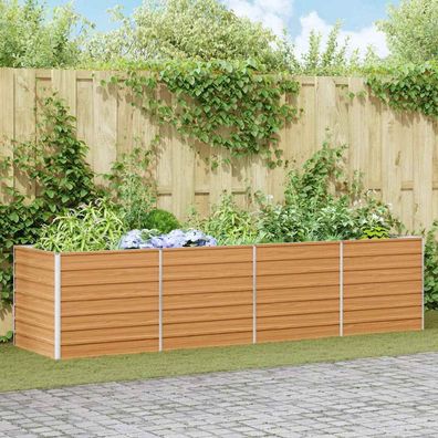 vidaXL Hochbeet Hellbraun 320 x 80 x 77 cm Verzinkter Stahl