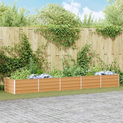 vidaXL Hochbeet Hellbraun 400 x 80 x 45 cm Verzinkter Stahl