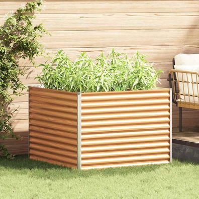 vidaXL Hochbeet Hellbraun 98 x 100 x 68 cm Verzinkter Stahl