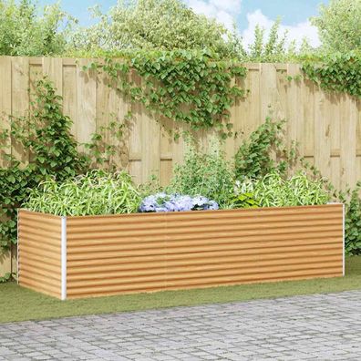 vidaXL Hochbeet Hellbraun 290 x 100 x 68 cm Verzinkter Stahl