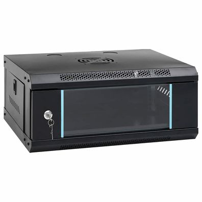vidaXL Netzwerkschrank mit Speicher Schwarz 53 x 35 x 21 cm Stahl