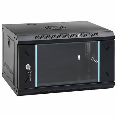 vidaXL Netzwerkschrank mit Speicher Schwarz 53 x 45 x 30 cm Stahl