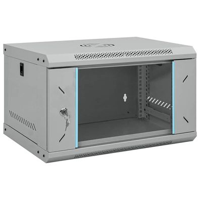 vidaXL Netzwerkschrank mit Speicher Grau 53 x 45 x 30 cm Stahl