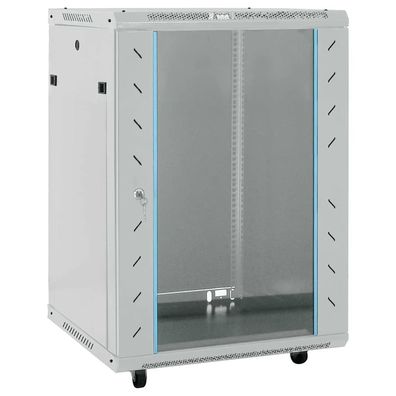 vidaXL Netzwerkschrank mit Speicher Grau 60 x 60 x 80 cm Stahl