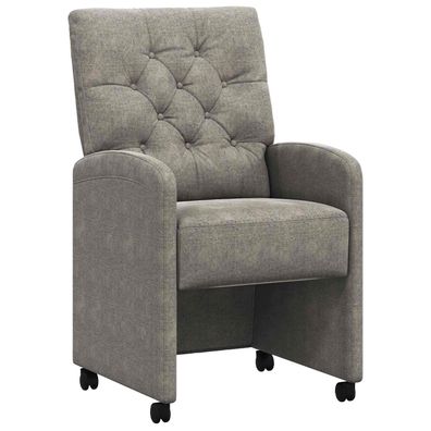 vidaXL Esszimmerstühle mit Rollen 2 pcs Hellgrau 58 x 67 x 97 cm