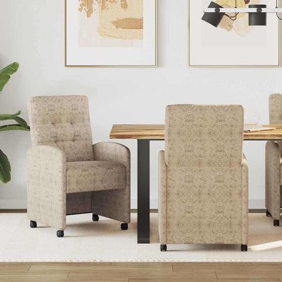 vidaXL Esszimmerstühle mit Rollen 2 pcs Hellgrau 58 x 67 x 97 cm
