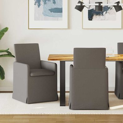 vidaXL Esszimmerstühle 2 pcs Hellgrau 57 x 67 x 95 cm Leinen