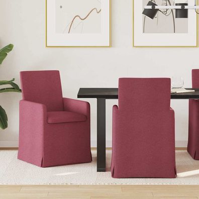 vidaXL Esszimmerstühle 2 pcs Weinrot 57 x 67 x 95 cm Stoff