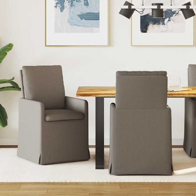 vidaXL Esszimmerstühle 2 pcs Hellgrau 57 x 67 x 98 cm Leinen