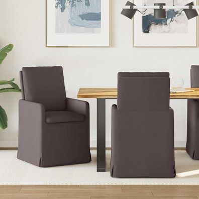 vidaXL Esszimmerstühle 2 pcs Dunkelbraun 57 x 67 x 98 cm Stoff