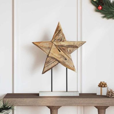 vidaXL Weihnachtsstern Braun 43,5 x 13,5 x 59 cm Massivholz Teak