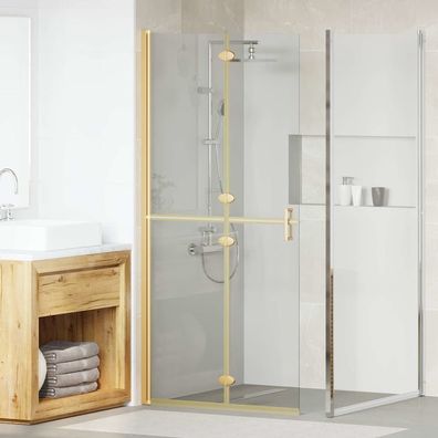 vidaXL Walk-In Duschwand Gold 90 x 6.5 x 190 cm
