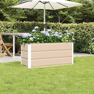 vidaXL Pflanzkübel Elfenbein 100 x 40 x 45 cm Stahl