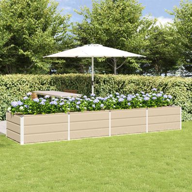 vidaXL Pflanzkübel Elfenbein 320 x 80 x 45 cm Stahl