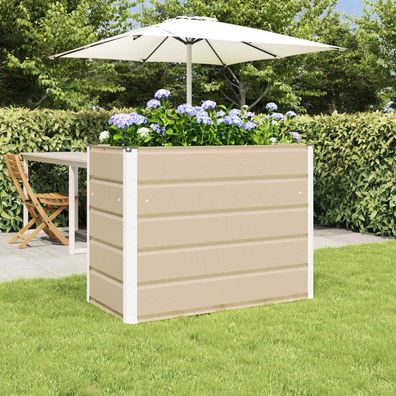 vidaXL Pflanzkübel Elfenbein 100 x 50 x 75 cm Verzinkter Stahl