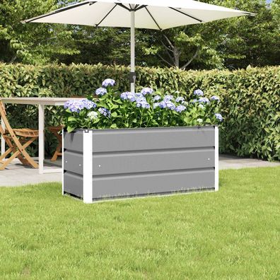 vidaXL Pflanzkübel Hellgrau 100 x 40 x 45 cm Stahl
