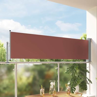 vidaXL Ausziehbare Seitenmarkise 80×300 cm Braun