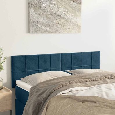 vidaXL Kopfteile Dunkelblau 144x5x78/88 cm Samt