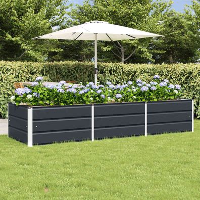 vidaXL Pflanzkübel Anthrazit 240 x 80 x 45 cm Stahl