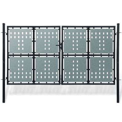 vidaXL Schwarzes Einzeltor für Zäune 300 x 150 cm