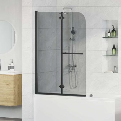 vidaXL Duschabtrennung Dunkel transparent 120 x 140 cm