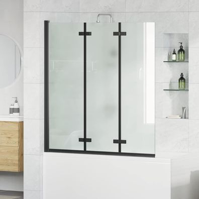 vidaXL Faltbare Duschtrennwand Schwarz 130 x 138 cm