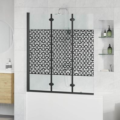 vidaXL Duschabtrennung Schwarz und Transparent 130 x 130 cm