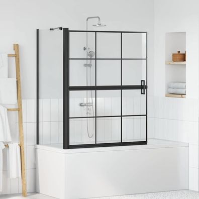 vidaXL Bad-Duschschirm Schwarz und Transparent 100 x 68 x 128 cm