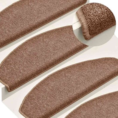 vidaXL Stufenmatten 15 Stk. 65x24x4 cm Braun Halbrund Groß
