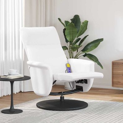 vidaXL Massage Relaxsessel Weiß 71 x 90 x 105 cm Kunstleder