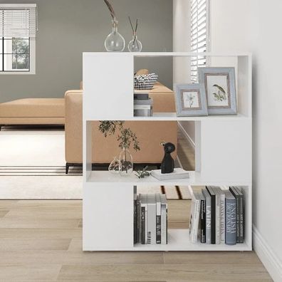 vidaXL Bücherregal Raumteiler Weiß 80x24x94 cm Holzwerkstoff