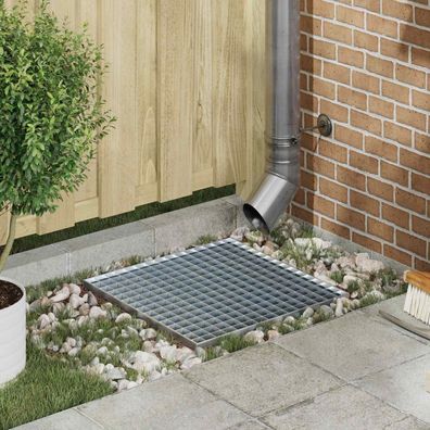 vidaXL Gitter Silber 50 x 50 x 2 cm Feuerverzinkter Stahl