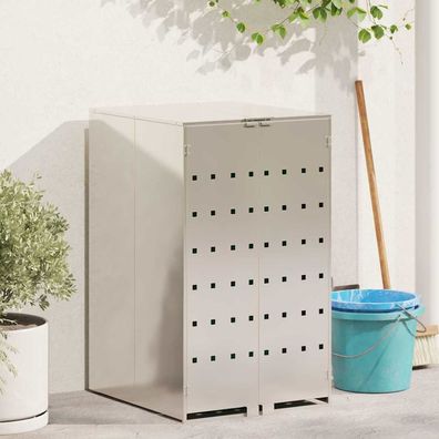 vidaXL Mülltonnenlager mit Gas-Hebedeckel für 240L Tonne Edelstahl