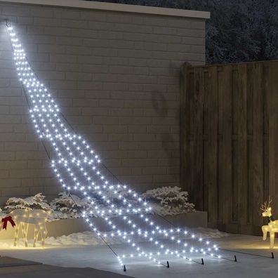 vidaXL LED Weihnachtsbaum mit Erdspießen Kaltweiß 511 cm Metall