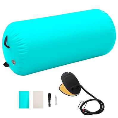vidaXL Aufblasbare Gymnastik-Rolle mit Pumpe 120x90 cm PVC Grün